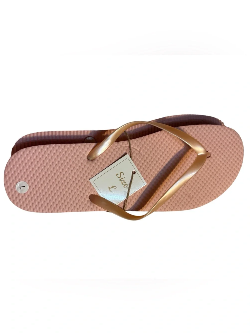 NWT Flip Flops Size Large (8-9) Beach Sandals Pale Pink